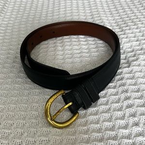 Vintage COACH Genuine Black Leather Belt with Solid Brass Buckle